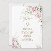 Blush & Eucalyptus Tabel Nummer 5 Zitkuur Kaart (Achterkant)