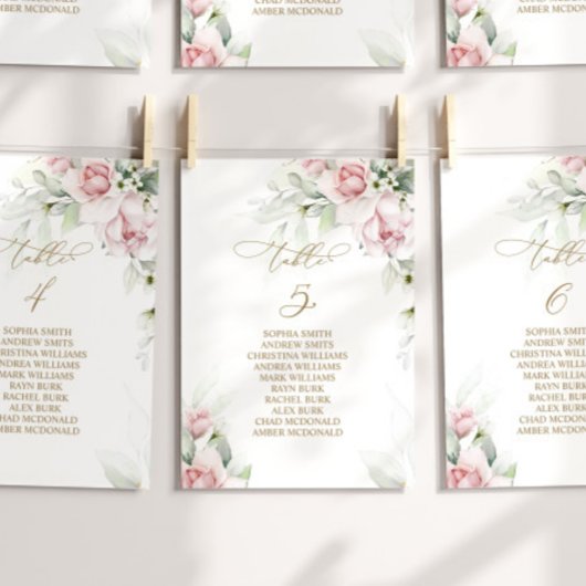 Blush & Eucalyptus Tabel Nummer 5 Zitkuur Kaart