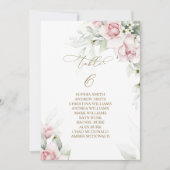 Blush & Eucalyptus Tabel Nummer 6 Zitkuur Kaart (Voorkant)