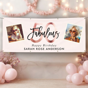 Blush Fabulous 50e Verjaardag Foto Roze Spandoek