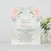 Blush Floral 18 Candles and Rozen Ceremony Program (Staand voorkant)