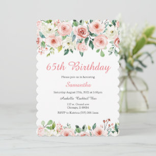 Blush Floral 65e anniversaire Invitation