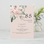 Blush Floral 85E Anniversaire fête II Invitation (Debout devant)