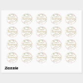 Blush Floral A Baby brouwt rond Baby shower Ronde Sticker (Vel)