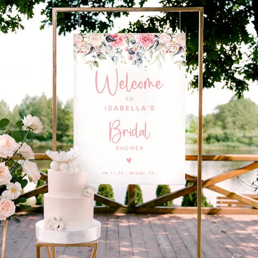 Blush Floral | Affiche de bienvenue aquarelle