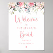 Blush Floral | Affiche de bienvenue aquarelle (Devant)