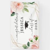Blush Floral Afstuderen Banners (Verticaal)