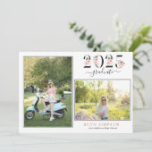 Blush Floral Année 2 Faire-part de graduation phot (Debout devant)
