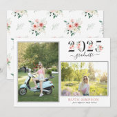 Blush Floral Année 2 Faire-part de graduation phot (Devant / Derrière)
