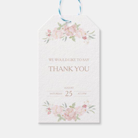 Blush Floral Baby shower Gift Labels Cadeaulabel (Voorkant)