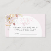 Blush Floral Baby shower Luier Raffle Informatiekaartje (Voorkant)