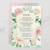 Blush Floral baby shower merci (Devant / Derrière)