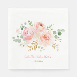 Blush Floral Baby shower Specialized Napkins Servet