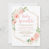 Blush Floral Baby Sprinkle Invitation Kaart (Voorkant)