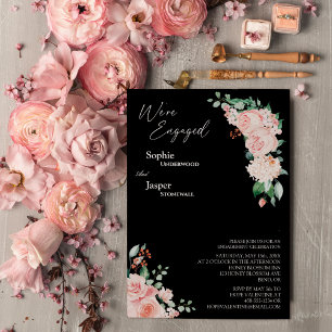 Blush Floral Black We zijn erbij betrokken Kaart