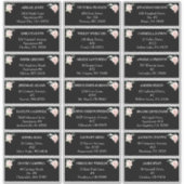 Blush Floral Black Weddenschappen adresetiketten Sticker (Voorkant)