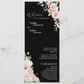 Blush Floral Black Wedding Flat Program Programma (Voorkant)