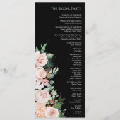 Blush Floral Black Wedding Flat Program Programma (Achterkant)
