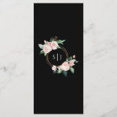Blush Floral Black Weduwen Flat Menu (Achterkant)