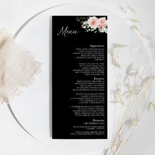 Blush Floral Black Weduwen Flat Menu