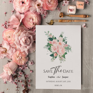 Blush Floral Blanc Mariage Enregistrer La Carte Da