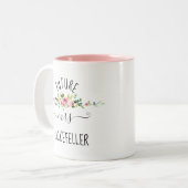Blush Floral Blooms Future Bride Verloving Gift Tweekleurige Koffiemok (Voorkant links)