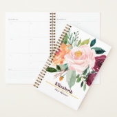 Blush Floral Boho Peony annuel mensuel plan hebdom (Devant avec enveloppe)