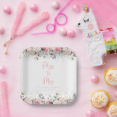 Blush Floral | Bord Waterverf Bridal Papier (Feest)