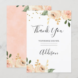 Blush Floral Bridal Hartelijk dank Kaart