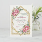 Blush Floral Bridal Shower Invitation (Debout devant)