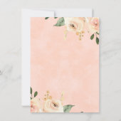 Blush Floral Bride Carte de remerciements (Dos)