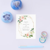 Blush Floral Budget Engagement Party Flyer (Enkel)