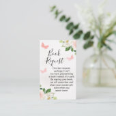 Blush Floral Butterfly Boek Aanvraag Invoegen Visitekaartje (Staand voorkant)