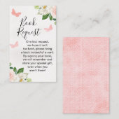 Blush Floral Butterfly Boek Aanvraag Invoegen Visitekaartje (Voorkant / Achterkant)