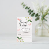 Blush Floral Butterfly Luier Raffle Insert Visitekaartje (Staand voorkant)