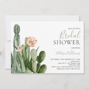Blush Floral Cactus Succulents Vrijgezellenfeest Kaart