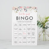 Blush Floral | Carte de jeu de Bingo pour invité(e (Debout devant)