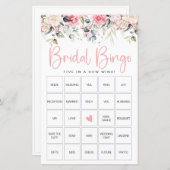 Blush Floral | Carte de jeu de Bingo pour la fête  (Devant / Derrière)