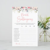 Blush Floral | Carte de jeu Scattergories pour la  (Debout devant)