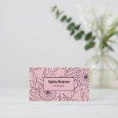 Blush Floral Carte de visite (Debout devant)