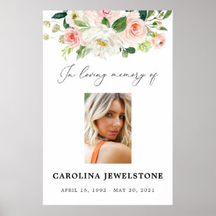 Blush Floral Celebration of Life Sign, Welkom Poster