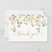 Blush Floral Dank je Kaart Notitiekaartje (Voorkant)