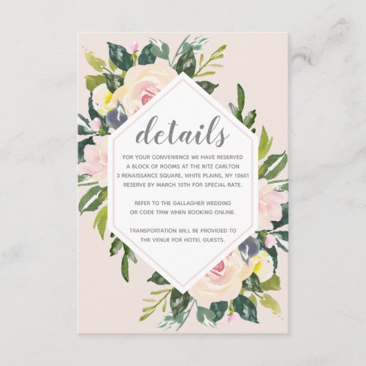 Blush Floral de Printemps | Encart de détails de m (Devant)