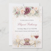 Blush Floral Dinner Party Invitation (Devant)