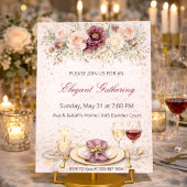 Blush Floral Dinner Party Invitation