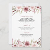 Blush Floral Dusty Roos Ampersand Wedding Kaart (Achterkant)