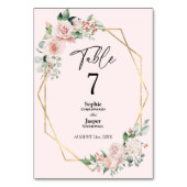 Blush Floral Eenvoudig roze bruiloft Kaart (Achterkant)