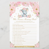 Blush Floral Elephant die mama het beste spel kent (Voorkant)