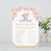 Blush Floral Elephant raadt het juiste prijsspel (Staand voorkant)