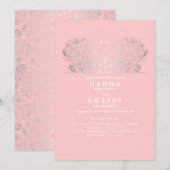 Blush Floral - Eternal Romance Silver Wedding Kaart (Voorkant / Achterkant)